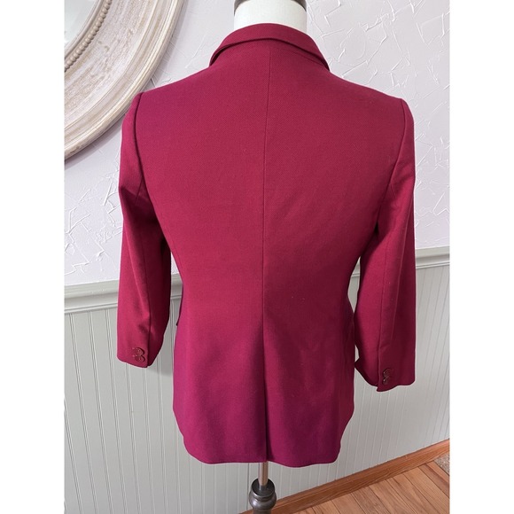 The Limited Blazer M Cranberry 3/4 Sleeve Classic Capsule Preppy Jacket 1 Button - Picture 2 of 9